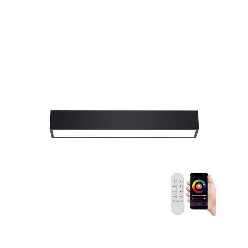 Immax NEO 07254L - LED Plafon ściemnialny NEO LITE LUNGO LED/20W/230V 3000-6000K Wi-Fi Tuya czarny + zdalne sterowanie