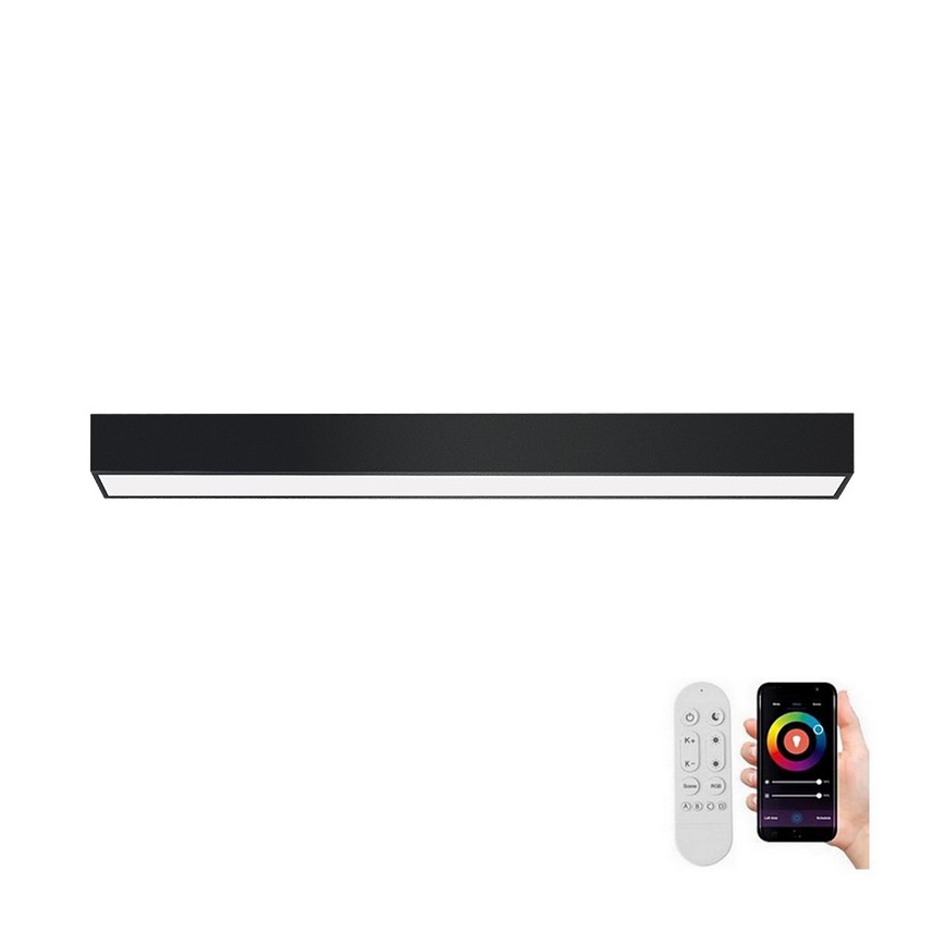Immax NEO 07255L - LED Plafon ściemnialny NEO LITE LUNGO LED/20W/230V 3000-6000K Wi-Fi Tuya czarny + zdalne sterowanie