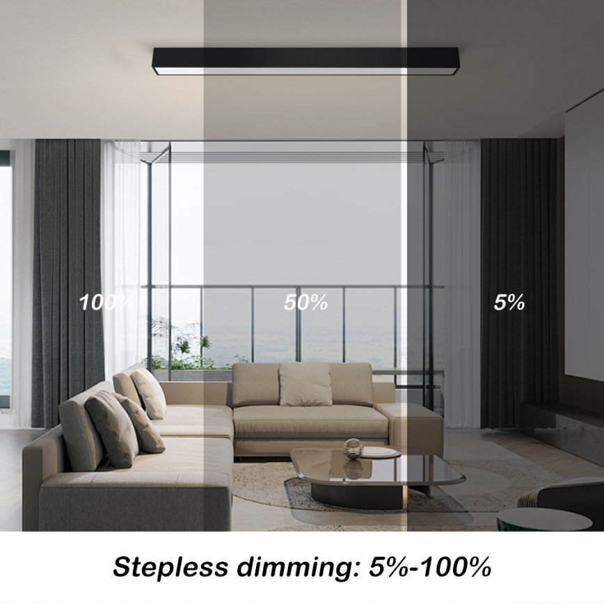 Immax NEO 07255L - LED Plafon ściemnialny NEO LITE LUNGO LED/20W/230V 3000-6000K Wi-Fi Tuya czarny + zdalne sterowanie