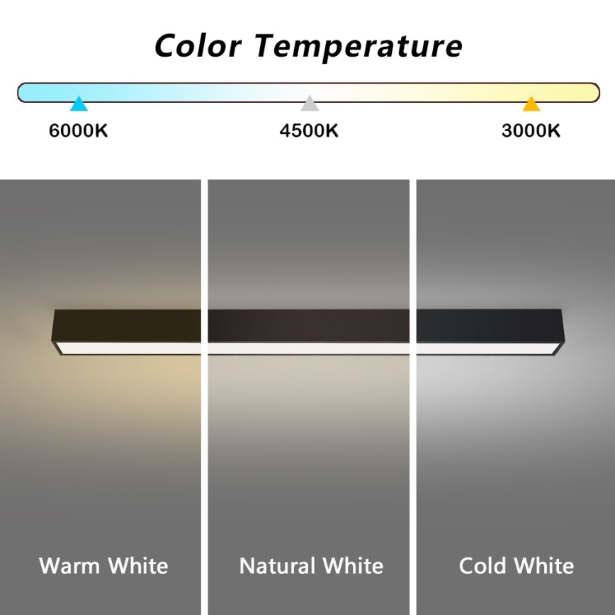 Immax NEO 07256L - LED Plafon ściemnialny NEO LITE LUNGO LED/38W/230V 3000-6000K Wi-Fi Tuya czarny + zdalne sterowanie