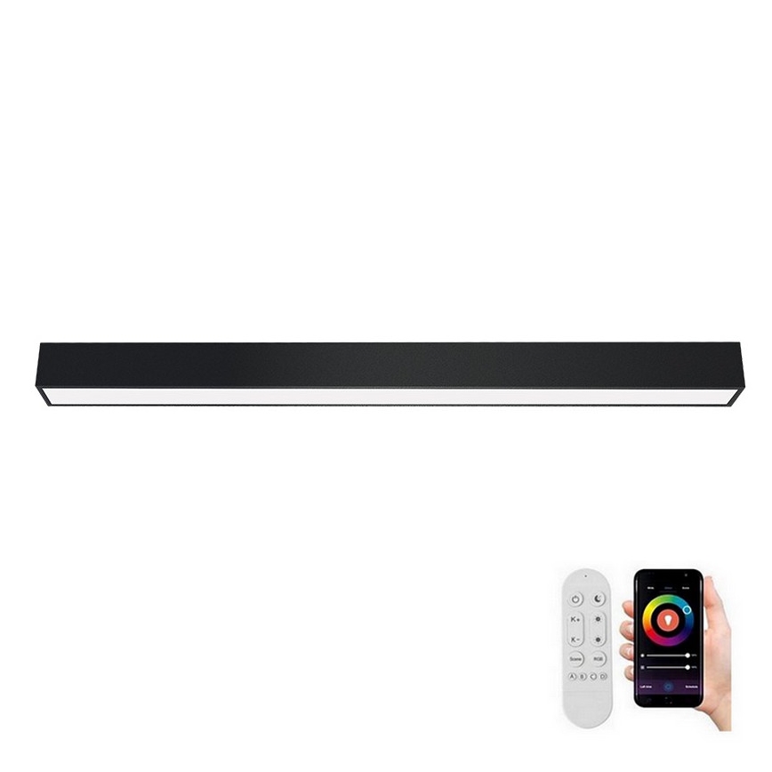 Immax NEO 07256L - LED Plafon ściemnialny NEO LITE LUNGO LED/38W/230V 3000-6000K Wi-Fi Tuya czarny + zdalne sterowanie