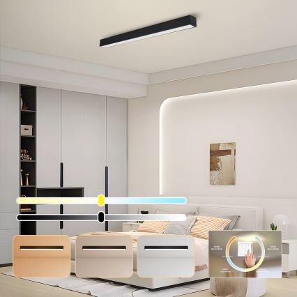 Immax NEO 07256L - LED Plafon ściemnialny NEO LITE LUNGO LED/38W/230V 3000-6000K Wi-Fi Tuya czarny + zdalne sterowanie