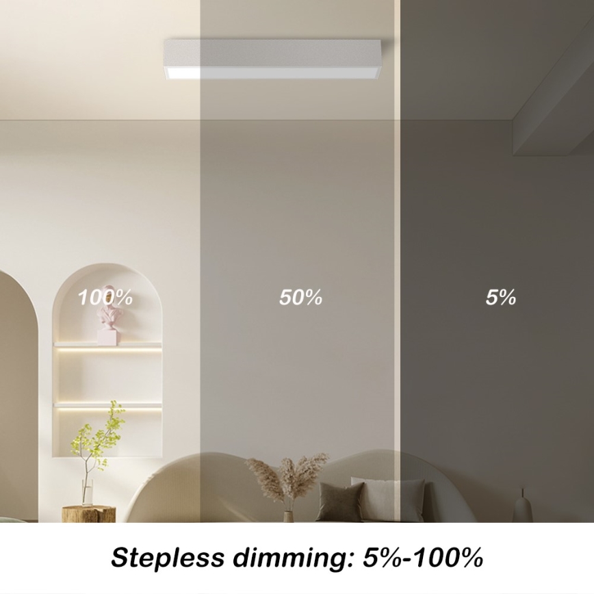 Immax NEO 07257L - LED Plafon ściemnialny NEO LITE LUNGO LED/20W/230V 3000-6000K Wi-Fi Tuya biały + zdalne sterowanie