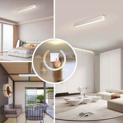 Immax NEO 07258L - LED Plafon ściemnialny NEO LITE LUNGO LED/29W/230V 3000-6000K Wi-Fi Tuya biały + zdalne sterowanie