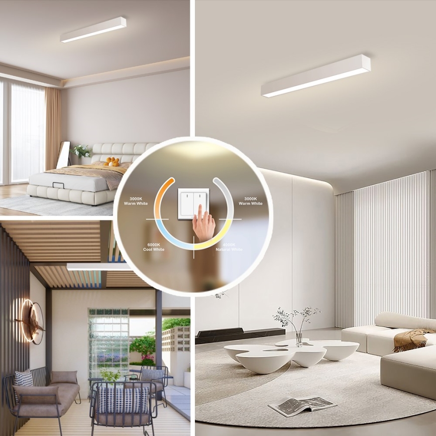 Immax NEO 07258L - LED Plafon ściemnialny NEO LITE LUNGO LED/29W/230V 3000-6000K Wi-Fi Tuya biały + zdalne sterowanie