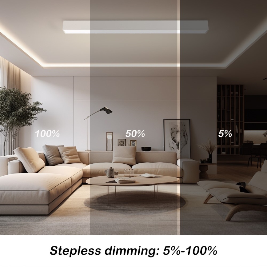 Immax NEO 07259L - LED Plafon ściemnialny NEO LITE LUNGO LED/38W/230V 3000-6000K Wi-Fi Tuya biały + zdalne sterowanie