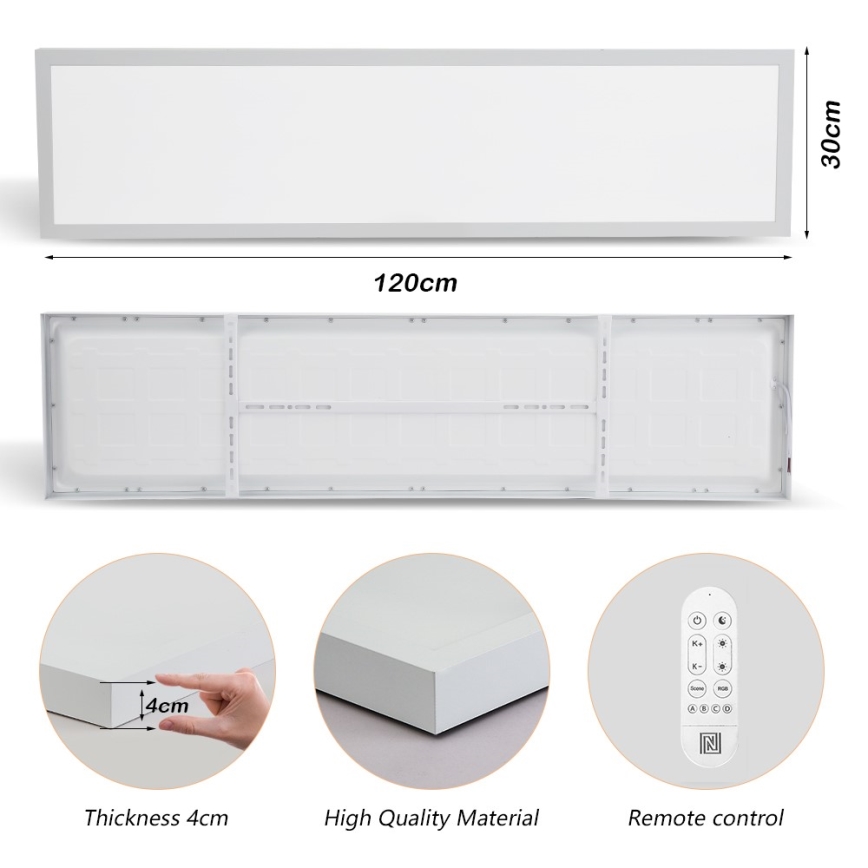 Immax NEO 07276L - LED Ściemnialny plafon łazienkowy NEO LITE FRAME LED/50W/230V IP44 Wi-Fi Tuya + pilot zdalnego sterowania biały