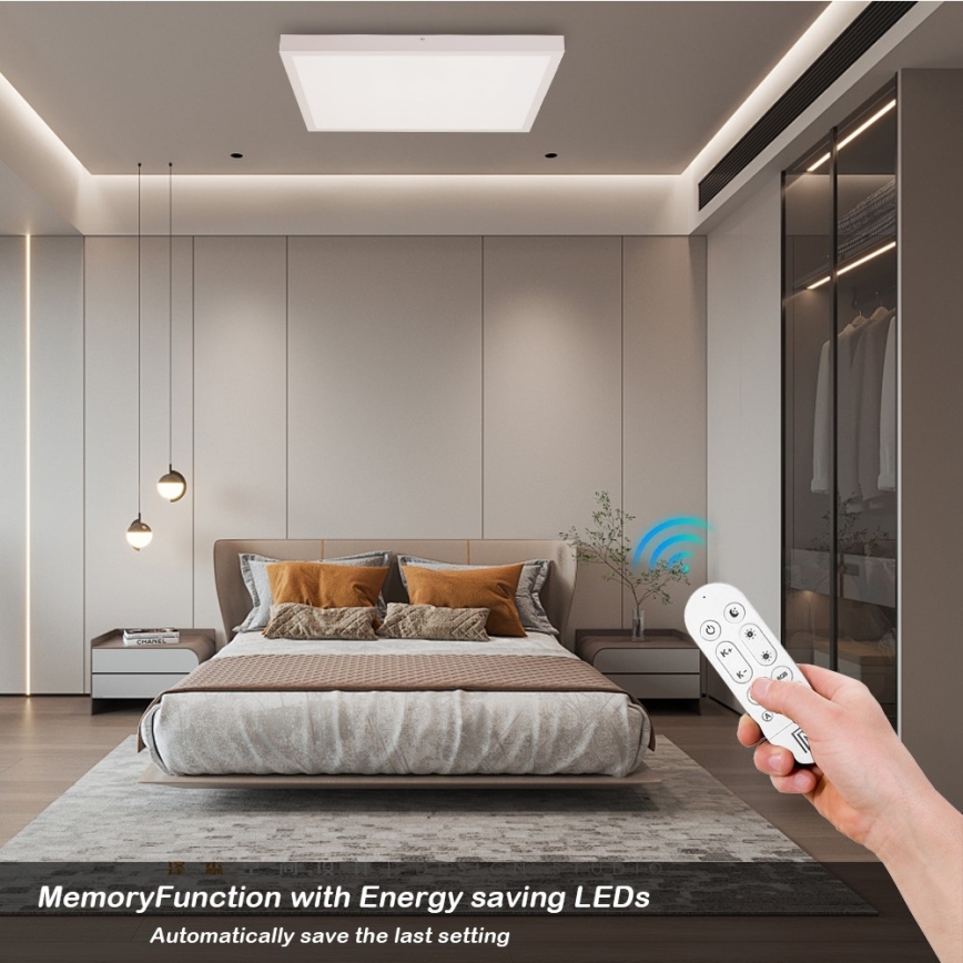 Immax NEO 07277L - LED Ściemnialny plafon łazienkowy NEO LITE FRAME LED/50W/230V IP44 Wi-Fi Tuya +pilot zdalnego sterowania biały