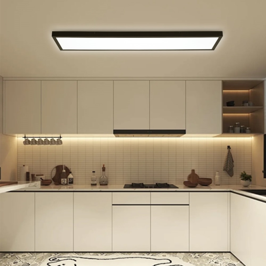 Immax NEO 07278L - LED Ściemnialny plafon łazienkowy NEO LITE FRAME LED/50W/230V IP44 Wi-Fi Tuya + pilot zdalnego sterowania czarny