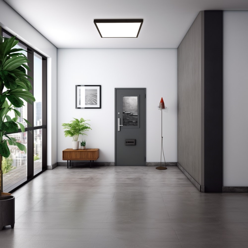 Immax NEO 07279L - LED Ściemnialny plafon łazienkowy NEO LITE FRAME LED/50W/230V IP44 Wi-Fi Tuya + Pilot zdalnego sterowania czarne