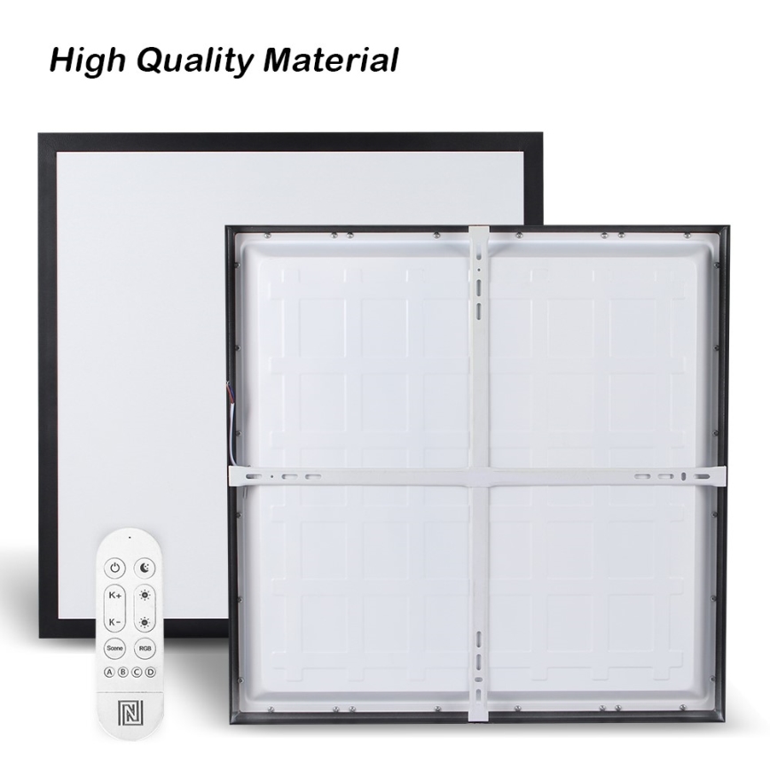 Immax NEO 07279L - LED Ściemnialny plafon łazienkowy NEO LITE FRAME LED/50W/230V IP44 Wi-Fi Tuya + Pilot zdalnego sterowania czarne