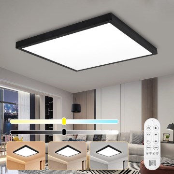 Immax NEO 07279L - LED Ściemnialny plafon łazienkowy NEO LITE FRAME LED/50W/230V IP44 Wi-Fi Tuya + Pilot zdalnego sterowania czarne