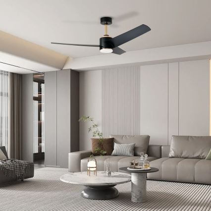 Immax NEO 07280L - LED Ściemnialny wentylator sufitowy BEAUTY LED/18W/230V Wi-Fi Tuya czarny + pilot zdalnego sterowania