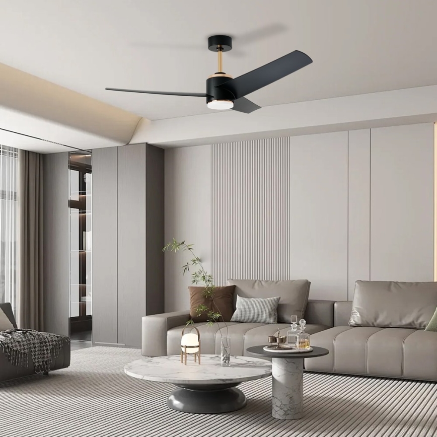 Immax NEO 07280L - LED Ściemnialny wentylator sufitowy BEAUTY LED/18W/230V Wi-Fi Tuya czarny + pilot zdalnego sterowania