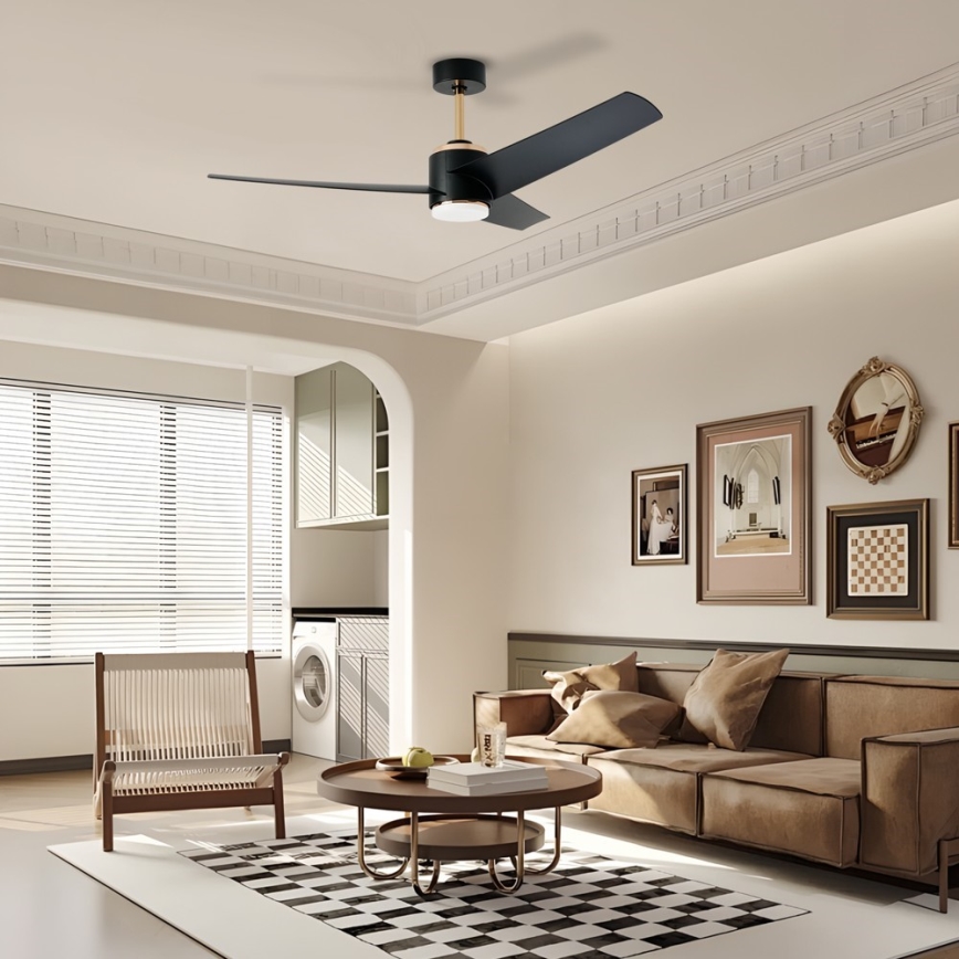 Immax NEO 07280L - LED Ściemnialny wentylator sufitowy BEAUTY LED/18W/230V Wi-Fi Tuya czarny + pilot zdalnego sterowania