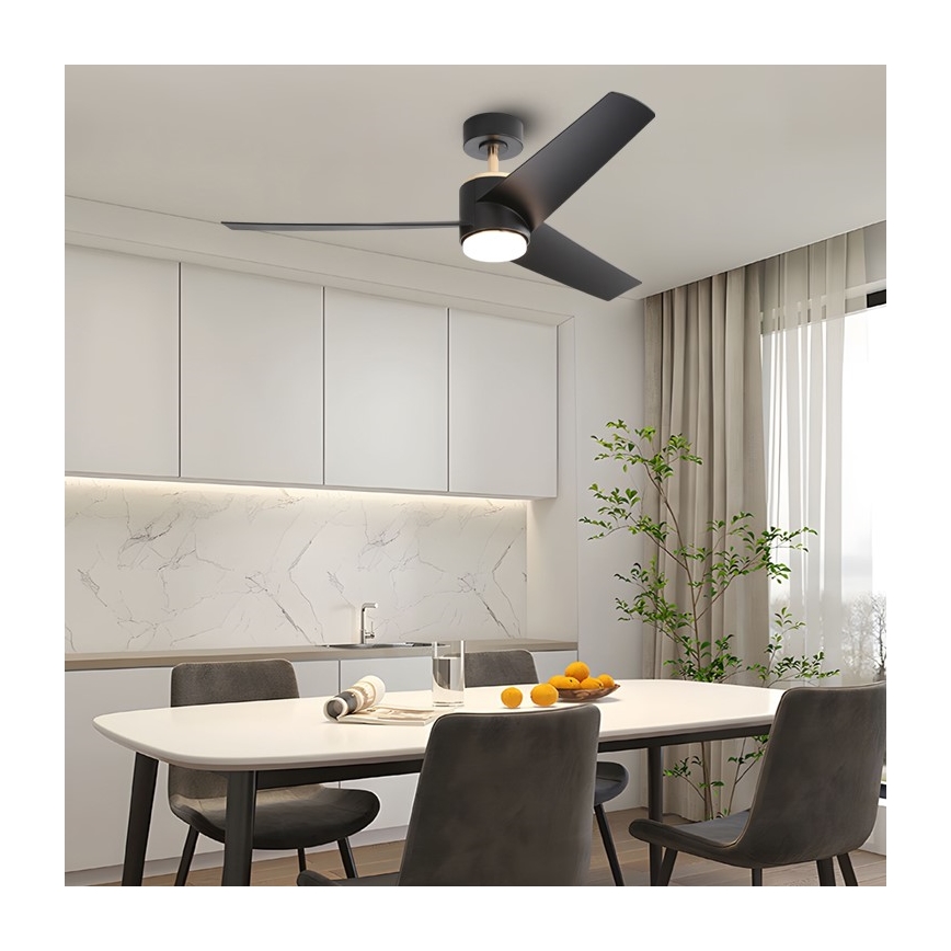 Immax NEO 07280L - LED Ściemnialny wentylator sufitowy BEAUTY LED/18W/230V Wi-Fi Tuya czarny + pilot zdalnego sterowania