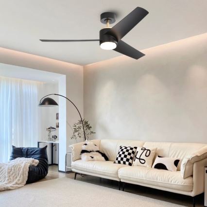 Immax NEO 07280L - LED Ściemnialny wentylator sufitowy BEAUTY LED/18W/230V Wi-Fi Tuya czarny + pilot zdalnego sterowania