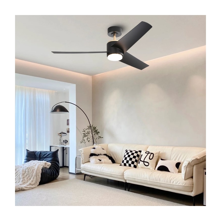Immax NEO 07280L - LED Ściemnialny wentylator sufitowy BEAUTY LED/18W/230V Wi-Fi Tuya czarny + pilot zdalnego sterowania