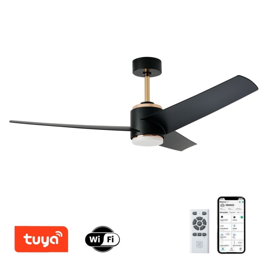 Immax NEO 07280L - LED Ściemnialny wentylator sufitowy BEAUTY LED/18W/230V Wi-Fi Tuya czarny + pilot zdalnego sterowania