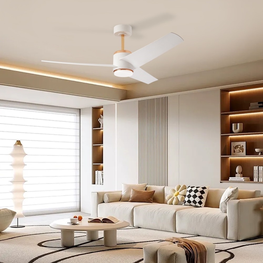 Immax NEO 07281L - LED+CCT ściemnialny wentylator sufitowy BEAUTY LED/18W/230V 3000/4000/6000K Wi-Fi Tuya średnica 132 cm + pilot zdalnego sterowania