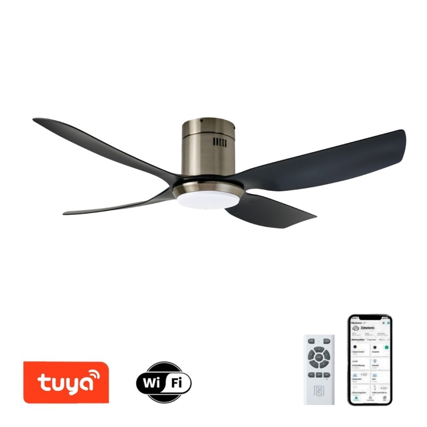 Immax NEO 07282L - LED+CCT ściemnialny wentylator sufitowy PURE LED/24W/230V 3000/4000/6000K Wi-Fi Tuya śr. 132 cm + pilot zdalnego sterowania
