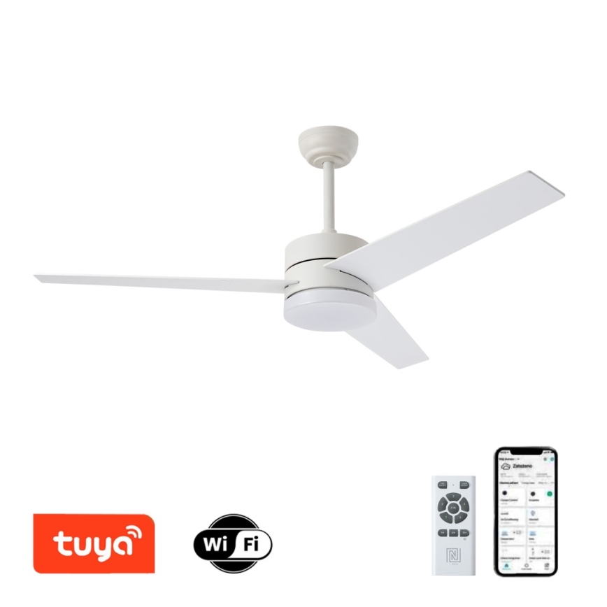 Immax NEO 07284L - ściemnialny wentylator sufitowy LED+CCT VARIABLE LED/24W/230V 3000/4000/6000K Wi-Fi Tuya + zdalne sterowanie