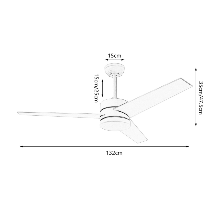 Immax NEO 07284L - ściemnialny wentylator sufitowy LED+CCT VARIABLE LED/24W/230V 3000/4000/6000K Wi-Fi Tuya + zdalne sterowanie