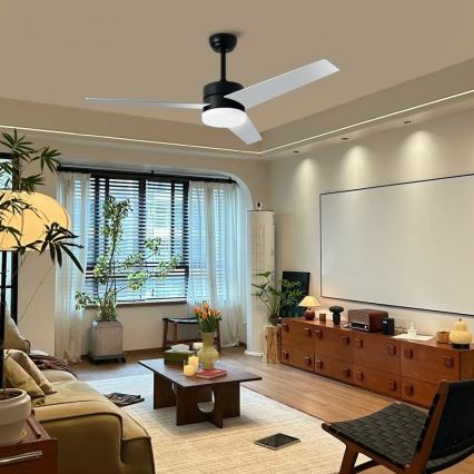 Immax NEO 07285L - ściemnialny wentylator sufitowy LED+CCT VARIABLE LED/24W/230V 3000/4000/6000K Wi-Fi Tuya śr. 132 cm + pilot zdalnego sterowania