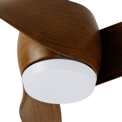 Immax NEO 07286L - LED Ściemnialny wentylator sufitowy WAVE LED/18W/230V Wi-Fi Tuya brązowy + pilot zdalnego sterowania