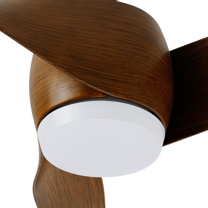 Immax NEO 07286L - LED Ściemnialny wentylator sufitowy WAVE LED/18W/230V Wi-Fi Tuya brązowy + pilot zdalnego sterowania