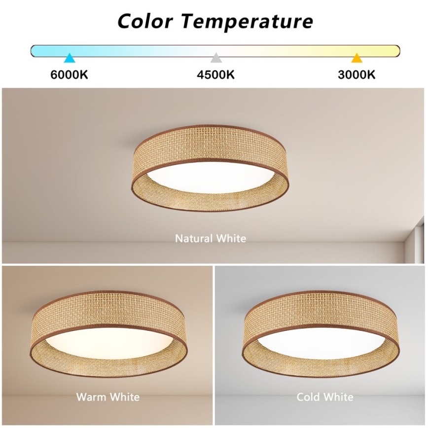 Immax NEO 07288L - LED+CCT ściemnialna lampa sufitowa LONA LED/36W/230V 3000-6000K Wi-Fi Tuya śr. 45,5 cm + zdalne sterowanie