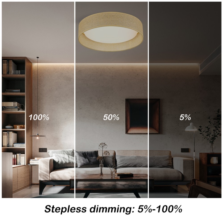 Immax NEO 07289L - LED+CCT ściemnialna oprawa sufitowa LONA LED/36W/230V 3000-6000K Wi-Fi Tuya śr. 45,5 cm + pilot zdalnego sterowania