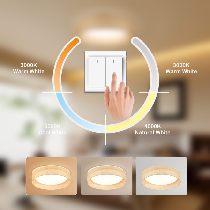 Immax NEO 07289L - LED+CCT ściemnialna oprawa sufitowa LONA LED/36W/230V 3000-6000K Wi-Fi Tuya śr. 45,5 cm + pilot zdalnego sterowania