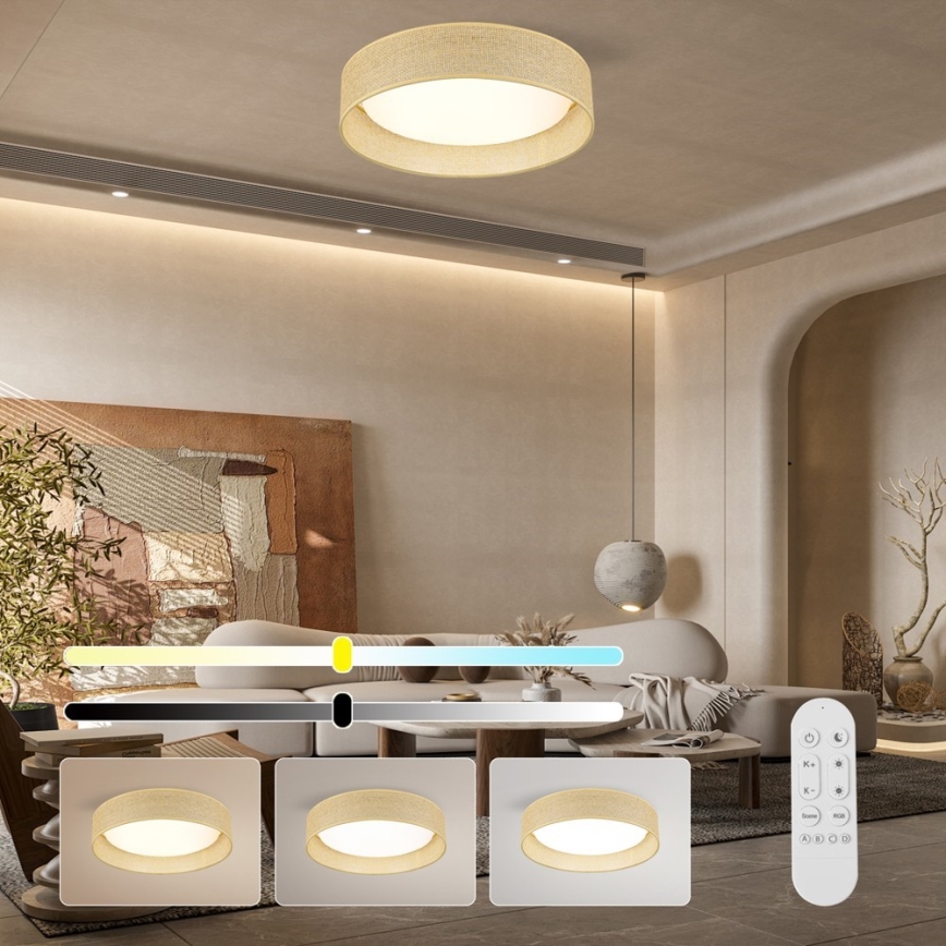 Immax NEO 07289L - LED+CCT ściemnialna oprawa sufitowa LONA LED/36W/230V 3000-6000K Wi-Fi Tuya śr. 45,5 cm + pilot zdalnego sterowania