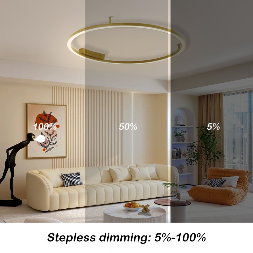Immax NEO 07291-80G - LED+CCT ściemnialna oprawa sufitowa FINO LED/55W/230V 2700-6500K Tuya Ø 80 cm + pilot zdalnego sterowania
