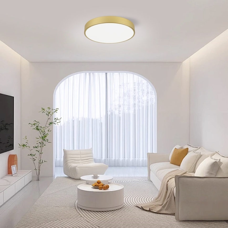 Immax NEO 07292L - ściemnialna lampa sufitowa LED NEO LITE SEMPLICI LED/36W/230V 3000–6000K śr. 40 cm Wi‑Fi Tuya złota + pilot zdalnego sterowania