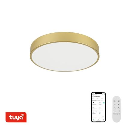 Immax NEO 07292L - ściemnialna lampa sufitowa LED NEO LITE SEMPLICI LED/36W/230V 3000–6000K śr. 40 cm Wi‑Fi Tuya złota + pilot zdalnego sterowania