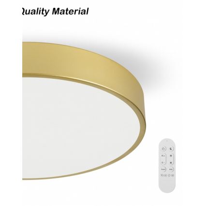 Immax NEO 07292L - ściemnialna lampa sufitowa LED NEO LITE SEMPLICI LED/36W/230V 3000–6000K śr. 40 cm Wi‑Fi Tuya złota + pilot zdalnego sterowania
