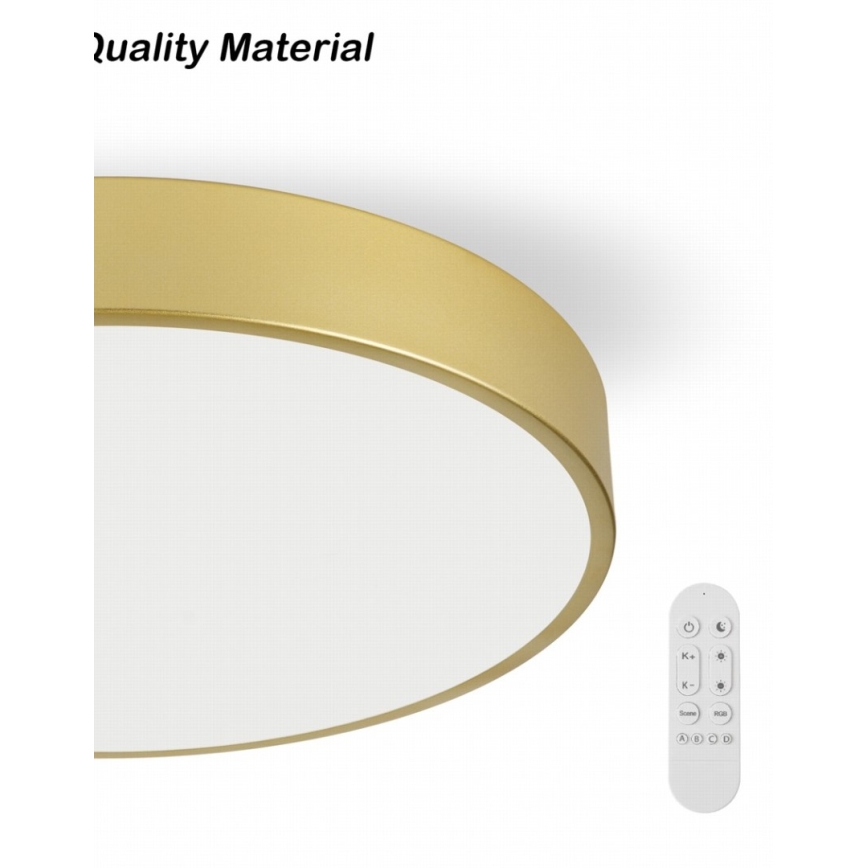 Immax NEO 07292L - ściemnialna lampa sufitowa LED NEO LITE SEMPLICI LED/36W/230V 3000–6000K śr. 40 cm Wi‑Fi Tuya złota + pilot zdalnego sterowania