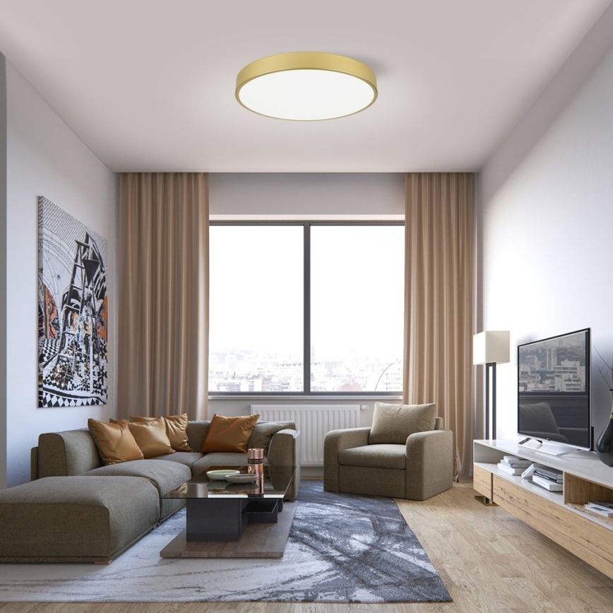 Immax NEO 07293L - LED ściemnialna lampa sufitowa NEO LITE SEMPLICI LED/60W/230V 3000–6000K, średnica 60 cm, Wi‑Fi Tuya, złota + pilot zdalnego sterowania