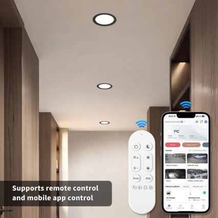 Immax NEO 07294L - ściemnialna oprawa wpuszczana LED DOWN LED/12W/230V Wi-Fi Tuya śr. 12 cm czarna