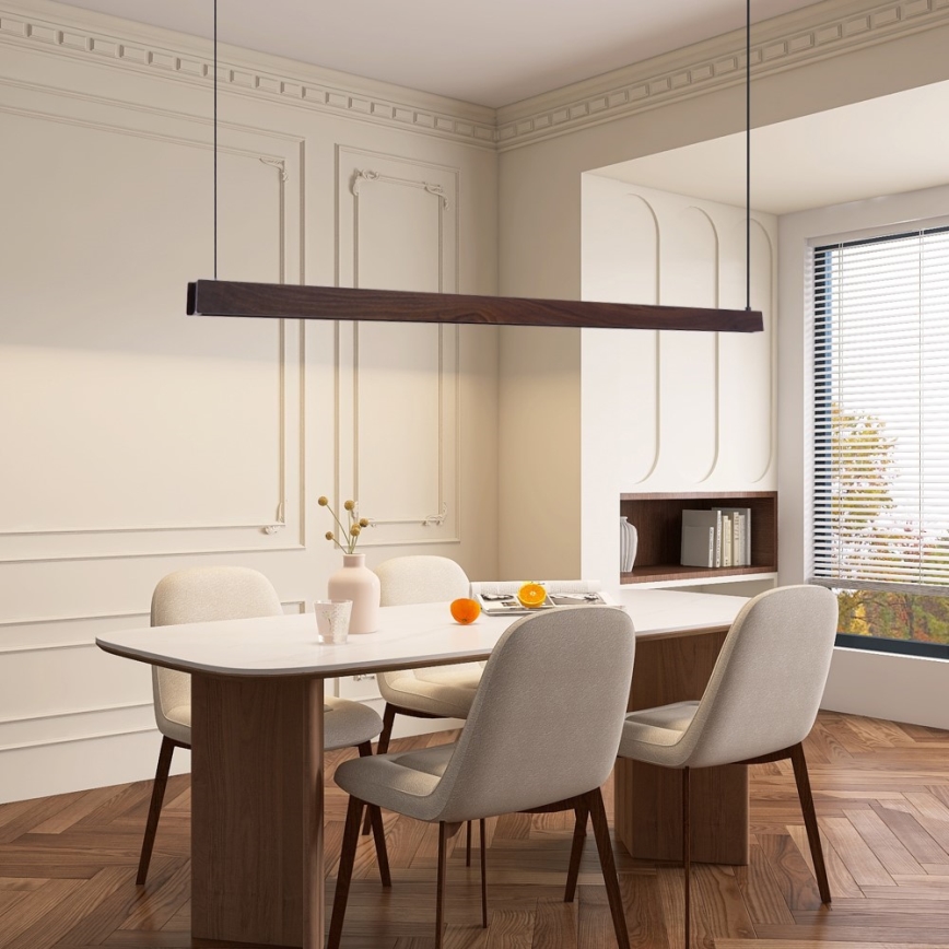 Immax NEO 07301L - LED ściemnialny żyrandol na linkach MADEIRA LED/33W/230V Wi-Fi Tuya 152 cm orzech + pilot zdalnego sterowania