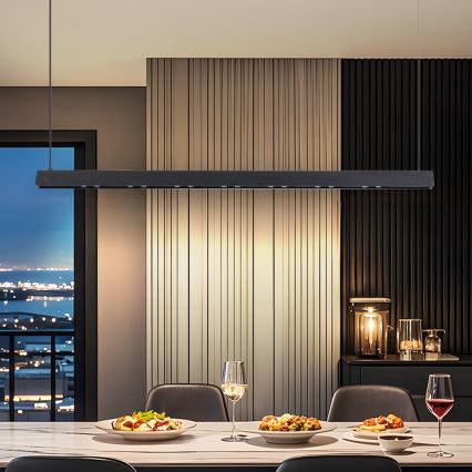 Immax NEO 07306L - LED Ściemnialny żyrandol wiszący na linkach MADEIRA LED/26W/230V Wi‑Fi Tuya 122 cm czarny + pilot zdalnego sterowania