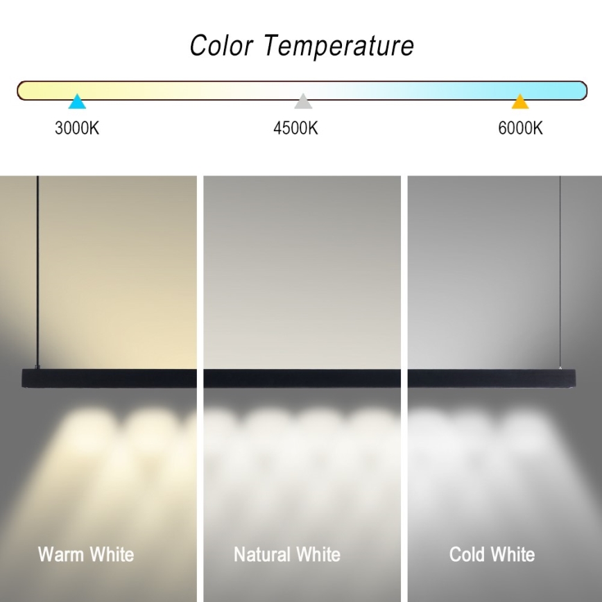 Immax NEO 07307L - ściemnialny żyrandol LED na linkach MADEIRA LED/33W/230V Wi-Fi Tuya 152 cm czarny + pilot zdalnego sterowania