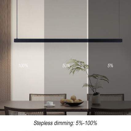 Immax NEO 07307L - ściemnialny żyrandol LED na linkach MADEIRA LED/33W/230V Wi-Fi Tuya 152 cm czarny + pilot zdalnego sterowania