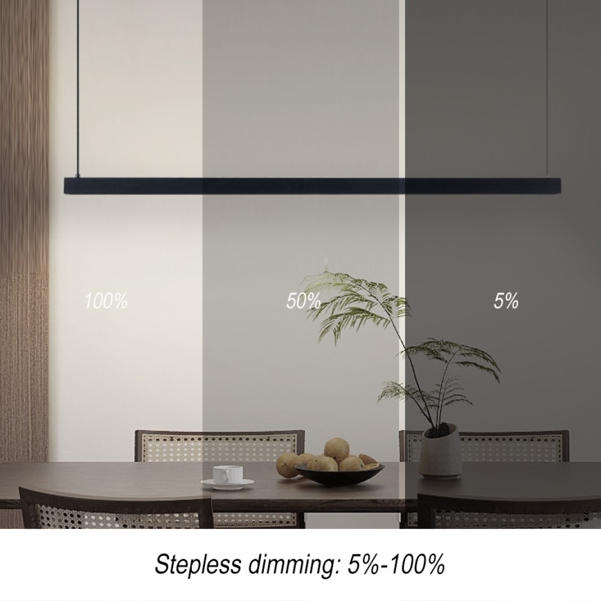 Immax NEO 07307L - ściemnialny żyrandol LED na linkach MADEIRA LED/33W/230V Wi-Fi Tuya 152 cm czarny + pilot zdalnego sterowania