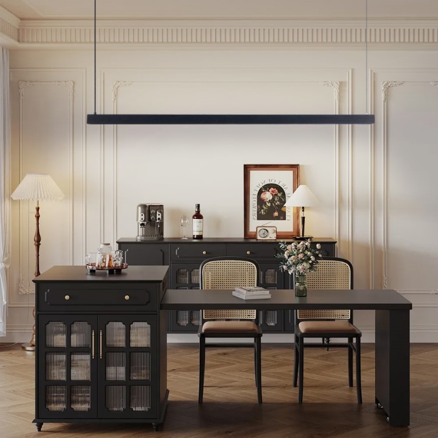 Immax NEO 07307L - ściemnialny żyrandol LED na linkach MADEIRA LED/33W/230V Wi-Fi Tuya 152 cm czarny + pilot zdalnego sterowania