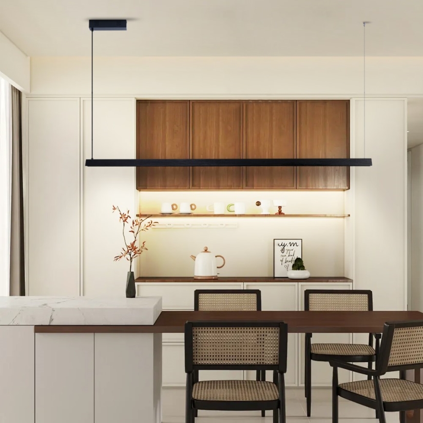 Immax NEO 07308L - LED Ściemnialny żyrandol na linkach MADEIRA LED/44W/230V Wi‑Fi Tuya 202 cm czarny + pilot zdalnego sterowania