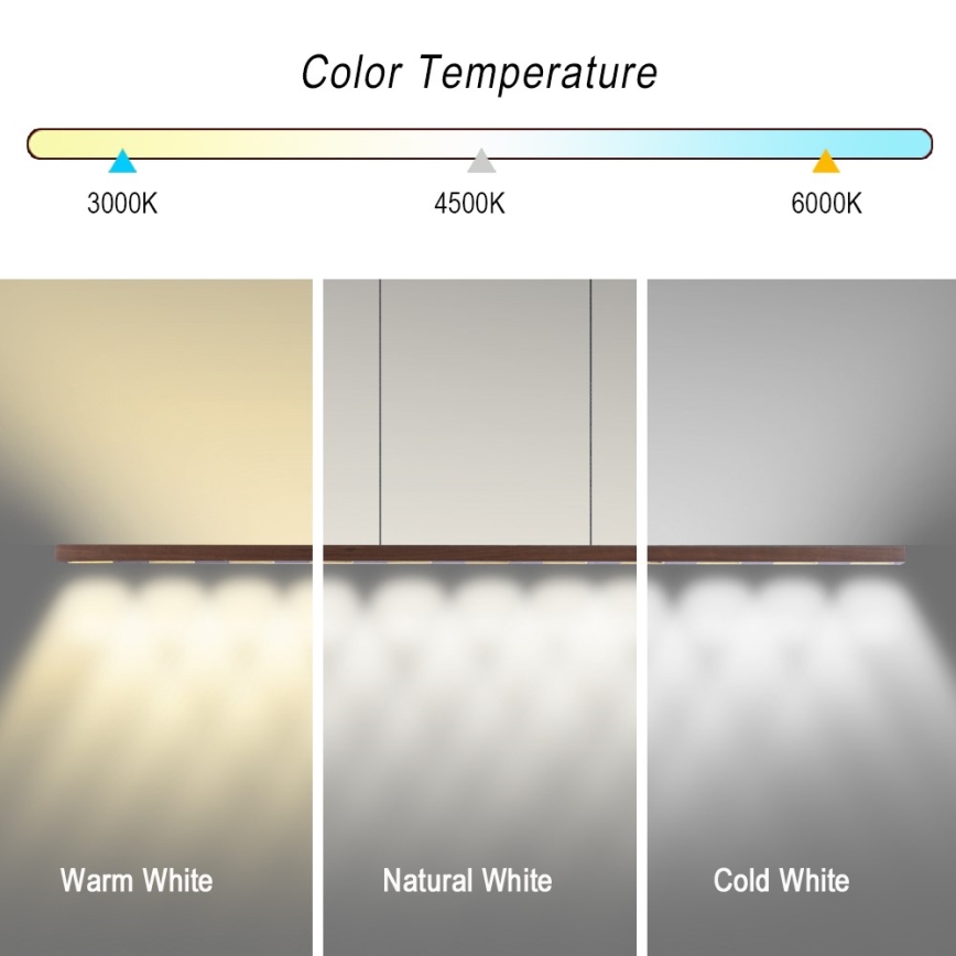 Immax NEO 07309L - LED ściemnialny żyrandol na linkach z czujnikiem MADEIRA LED/37W/230V 157 cm orzech
