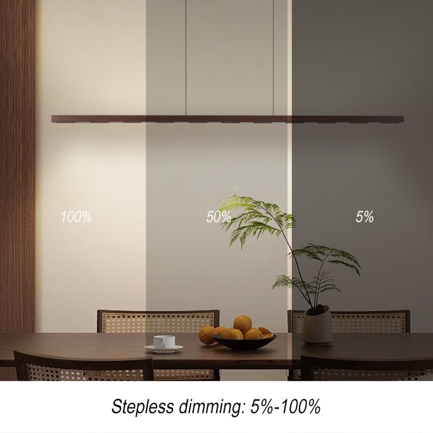 Immax NEO 07309L - LED ściemnialny żyrandol na linkach z czujnikiem MADEIRA LED/37W/230V 157 cm orzech